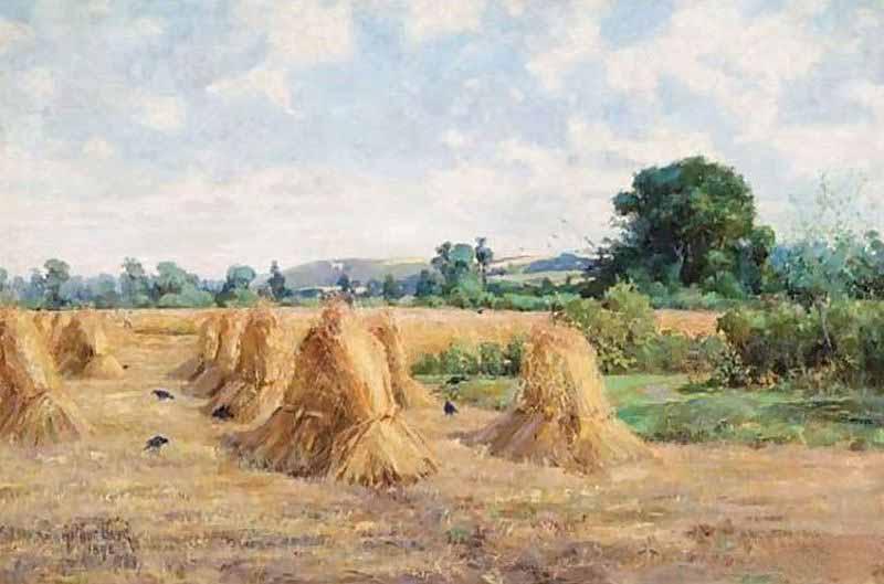 Arthur Boyd Houghton Wheatfield, Wiltshire Norge oil painting art